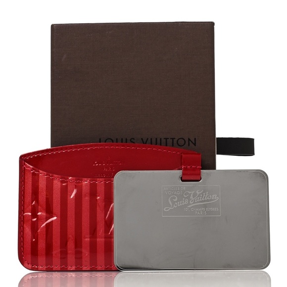 LOUIS VUITTON Vernis Rayures Mirror Case Pomme D'Amour - Picture 2 of 16